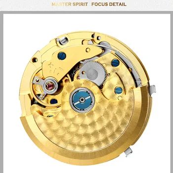Čerstvé Modré Muži Business Šaty, Mechanické Hodinky, Self-vinutí Plné Ocelové Náramkové hodinky Vintage Římské Číslice Světelný Náramkové hodinky
