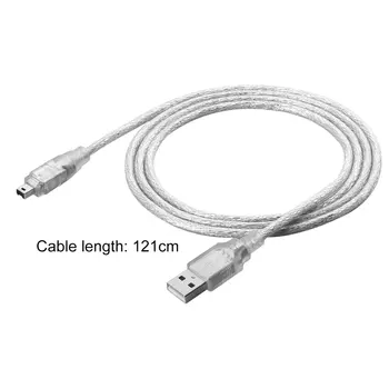 1,2 m USB 2.0 Samec Firewire iEEE 1394, 4 Pinový Samec iLink Kabel Male Do Male Kabel Bílé Světlo Flexibilní Kabel