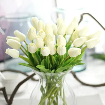 10KS Tulip Umělé Květiny Skutečný Dotek Umělé Kytice Falešné Květiny pro Svatební Dekorace pro Domov, Flower Garden Decor