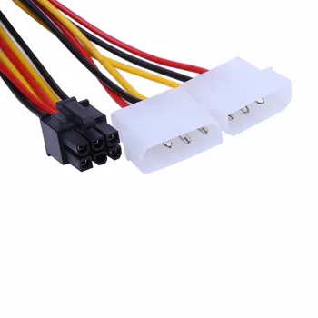 10Pcs/Set Dual Molex 4-Pin Na Jeden PCI-E 6-Pin Napájecí Konektor Y-Kabel Adaptéru