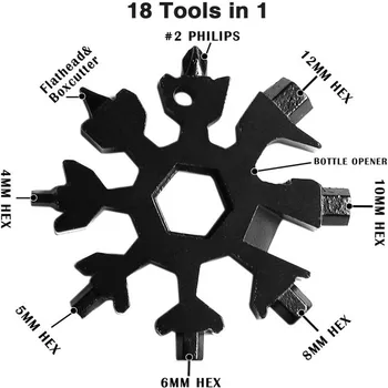 18-v-1 multi-funkce Vločka tvar nástroj venkovní produkty, Jedním slovem Phillips šroubovák Hex klíč otvírák