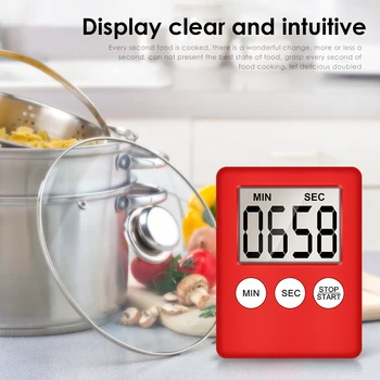 1KS Super Tenký LCD Digitální Displej, Kuchyňský Časovač, Odolný Minuteur Kuchyni Vaření Časovač Počítat Odpočítávání Alarm Magnet