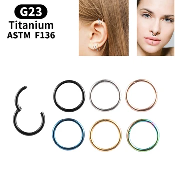 1ks Titanu G23 Otočné Segmentu Kroužek Otevřít Malé Septum Piercing Nosu Náušnice Ženy Muži Ucho Piercing v Nose Tělo Šperky