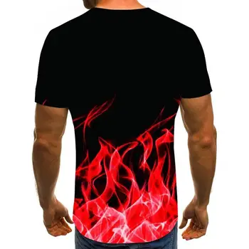2020 new flame pánské T-shirt letní módní krátký rukáv 3D kolem krku topy kouř prvek košile módní pánské T-shirt