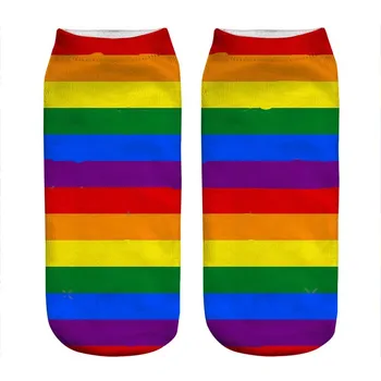 2021 Dámské ponožky kawaii Pride Duhové Vlajky Tištěné Ponožky Ženy harajuku Šťastný Legrační roztomilý dívka dárek Ponožky pro ženy