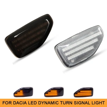2ks Dynamické Amber LED Boční blinkr Blinkr Světlo pro Dacia Logan II Sandero Duster 2018~ Car Styling Indikátor Signálu Světelný