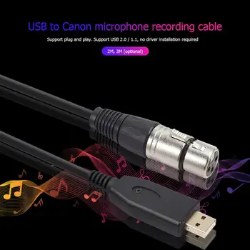 2m 3m USB Kabel Mikrofonu pro Karaoke Mikrofon, USB Muž na XLR Samice Adaptér Audio Kabel Kabel Mikrofonu pro Nahrávání Zpěvu