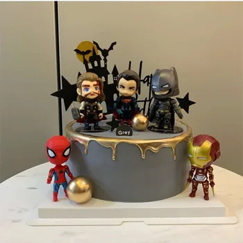 6ks/hodně Avengers Narozeninové Party Avengers Dort dekorace Plastové Spiderman Superhrdina Iron Man, Kapitán Amerika, Thor Batman Dekor