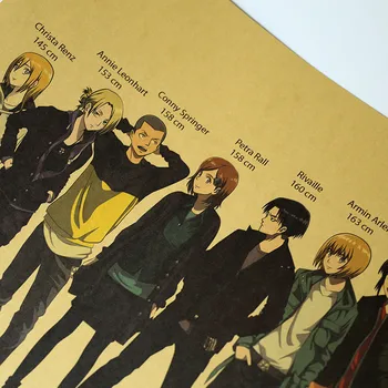 Anime Útok na Titan Plakát Home Decor Retro Kraftový Papír, Samolepky na Zeď Pokoj Dekor Vintage Plakát na Zeď Umění Malby