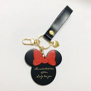 Disney Karikatury Mickey Mouse Bag Přívěsek Klíčenka Přívěsky Anime Keychain Haikyuu Řetízky pro Ženy Silikonové Náramkové Přívěšek na klíče