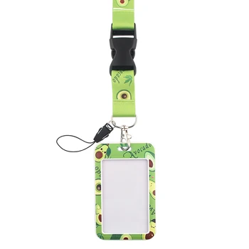 JF475 Letní Zelená Šňůrka Ovoce Avokádo Klíčenka ID Karty Odznak Držitel Kamera pro USB Odznak Držitel DIY Visí Lano