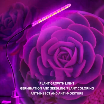 Led Růst Rostlin Světlo USB Phyto Lampa Full Spectrum 10W DC5V Pokojové Rostliny Květiny v Květináčích Osvětlení Skleníkových Zeleniny Vyplnit Světlo
