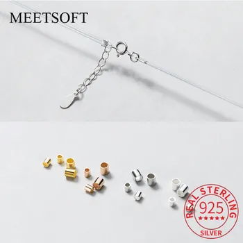 MEETSOFT Klasické 925 Sterling Silver 15pcs/mnoho 1,5 mm-2,0 mm Polohy korálky, Přívěsky DIY Ručně vyráběné Šperky Náhrdelník Příslušenství
