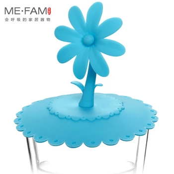 MI.FAM Módní Barevné 3D DIY Lace Květina Silikonová Cup Krytí 10,5 cm Těsnění Prach-důkaz Copa Víko Pro Sklo Keramické Plastový Hrnek s Víčkem