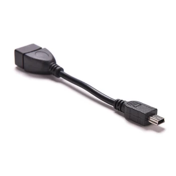 Mini 5p zástrčka USB 2.0 Typ A Samice Jack OTG Host Adapter Krátký Kabel