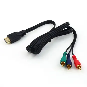 Mini HDMI-kompatibilní se 3RCA Video Komponentní Připojení Kabelu Převést Hub Kabel Line Velkoobchodní for3 Gold Konektor RCA polyetylénový Sáček