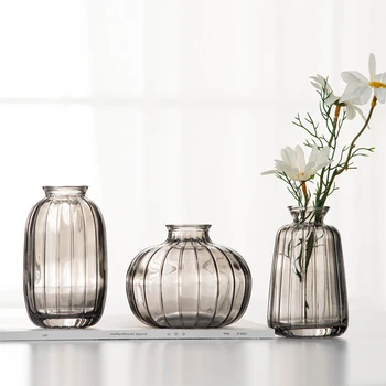 Mini Skleněné Vázy Pro Dekoraci Malý Obývací Pokoj Dekor Estetické Moderní Transparentní Hydroponické Květinové Vázy, Bytové Dekorace