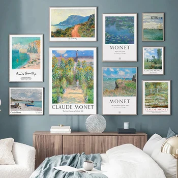 Monet Výstava Plakátů Claude Monet, The Artist ' s Garden na Vétheuil Krajina, Muzeum Obrazy na Stěnu Obývací Pokoj Domácí Zdi Dekor