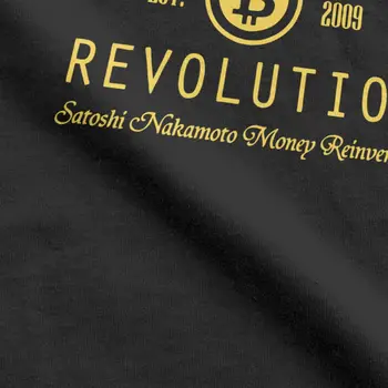 Muži T-Košile Bitcoin Revoluce Kryptoměna Ležérní Bavlněný Trička Krátký Rukáv T Košile Kolem Krku Topy Dárek