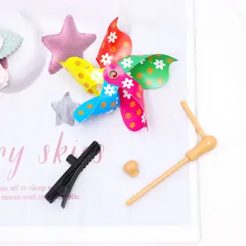 Nové 1ks Dítě Dívky 3D větrný Mlýn Mini Boční Vlasy Klip, Barevné Rainbow Duckbill Vlásenka Plastové Narozeninovou Párty Dárek Barrettes Rand