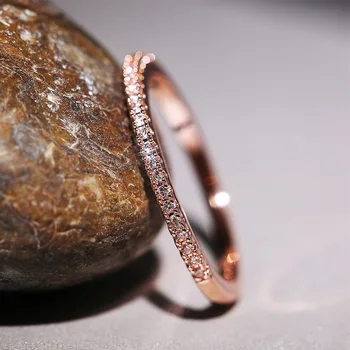 Nový 2020 Minimalistické Tenké Kroužky pro Ženy, Svatební Brilantní Cubic Zirkon Vysoce Kvalitní Univerzální Ženské Prst Prsten Šperky