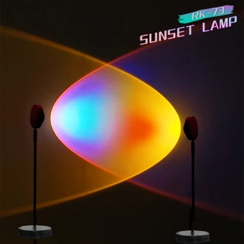 Noční Osvětlení Sunset Lampa Projektoru Stíny, Aby se Světlo, Hlava nastavitelná USB Konektor Ovládání Pomocí Přepínače Pro Live A Video Pozadí
