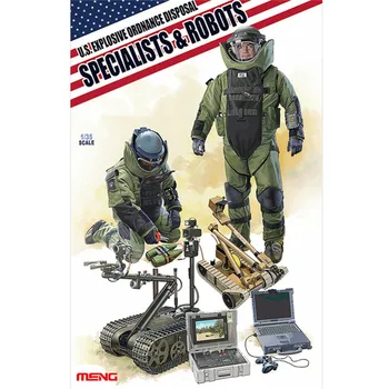 OHS Meng HS003 1/35 US Explosive Ordnance Disposal Specialisté A Robot Miniatury Montážní údaje Model Stavební Sestavy -