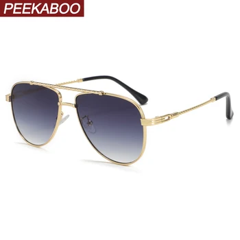 Peekaboo velký rám sluneční brýle pro muže double bridge full metal gold retro sluneční brýle pro ženy uv400 mužské vysoce kvalitní 2022