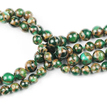 Přírodní Zelené Zlato Barevné Nepálu Kámen Distanční Volné Korálky Pro Moderní Výrobu Šperků DIY Náramek, Náhrdelník 6 8 10 12 MM