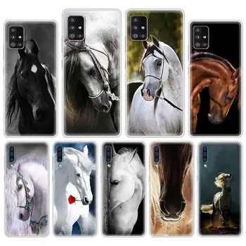 Telefon Pouzdro Pro Samsung Galaxy A50 A10 A20e A30 A40 A70 A20S A10S Průsvitný Měkký Kryt Běžící Koně Zvíře