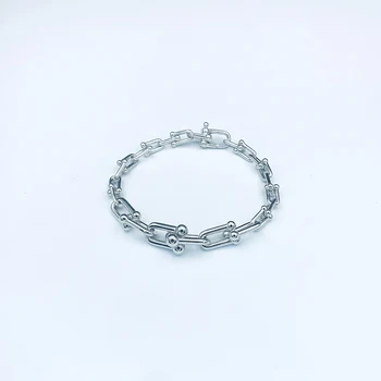 TTFF nové hot-prodej značky pure 925 sterling silver dámy šperky U prstenu gradient řetěz náramek strany náramek šperky
