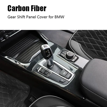 Uhlíkových Vláken Gear Shift Knob Kryt Panelu Obložení Dveří Sada Kryt Střihu Pro-BMW X3 F25, X4 F26 2011-2017
