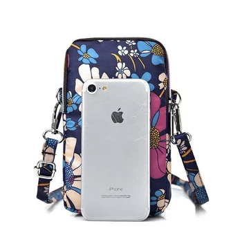 Univerzální Módní Telefon Bag Pro Samsung / iPhone / Huawei Wallet Pouzdro Tisku Venkovní Rameno Rameno Kryt Telefonu Pouzdro Kapsa