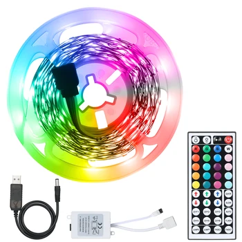 USB LED Strip Světlo 2/3/5/10M RGB Flexibilní Pásky s Dálkovým ovladačem Řezatelné samolepicí pro Domácí Party Dekorace