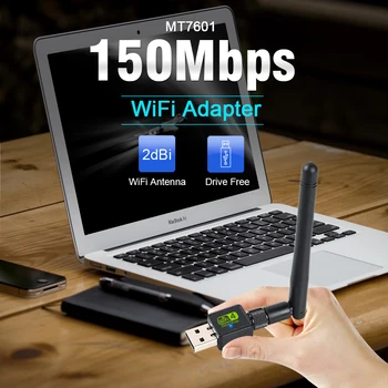 USB Wifi Adaptér Anténa Wifi USB Wi fi Adaptér Karty Wi-fi Adaptér, Ethernet, Wifi Dongle MT7601 Zdarma Ovladač Pro PC Desktop laptop