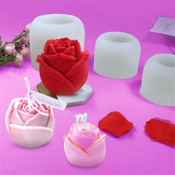 Valentýn 3D Rose DIY výrobník Ledu Ice Cube Zásobník víceúčelový Dort Dekorace Formy Pudink Led Svíčka Formy pro Víno Kuchyně
