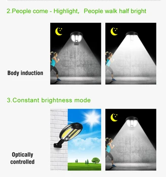 Venkovní Solární Lampa Solární Čidlo Nástěnné Světlo s 3 Režim Světla, Vodotěsné Čidlo Pohybu Bezpečnostní Osvětlení pro Zahradní Terase Dvoře