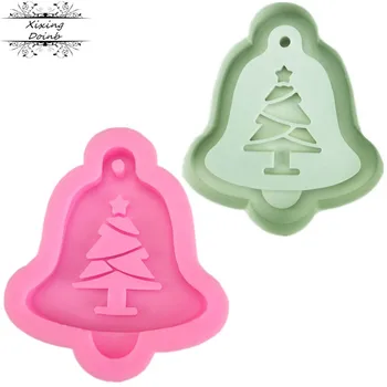 Vánoční označení DIY Vánoční zvonek tvar silikonová forma Vánoční strom zdobení, vaření, formy čokoládový dort formy