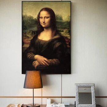 Úsměv Mona Lisa, Portrét Plátně Umění Malby Reprodukce Klasického Da Vinci Slavný Umění Tisků Pro Obývací Pokoj Dekor Cuadros