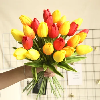 10KS Tulip Umělé Květiny Skutečný Dotek Umělé Kytice Falešné Květiny pro Svatební Dekorace pro Domov, Flower Garden Decor