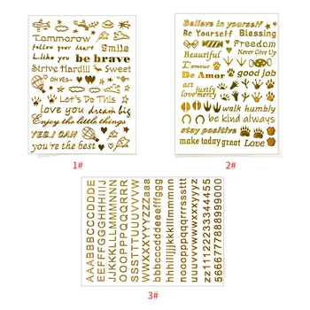 2021 DIY Mix Samolepky arabské Číslice Abeceda Tvar Náplň Dekorativní Dopisy Měděný Štítek Pro UV Šperky z Epoxidové Pryskyřice, Plniva