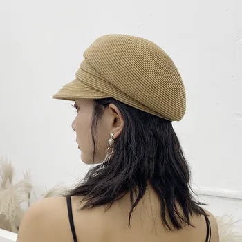 202103-lulu new japan design létě jemný papír přeložte okraj kamelot čepici volný čas lady Osmihranné čepice muži ženy hledí čepici