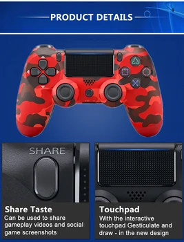 Bezdrátový Bluetooth Gamepad Řadič Pro PS4 Playstation 4 Konzole Ovládání ovládací Joystick Pro PS4