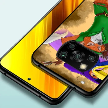 Disney Roztomilý Kreslený Robin Hood Pro Xiaomi Poco X3 NFC M3 M2 X2 F2 F3 Pro C3 F1 Mi Hrát Mix 3 A3 A2 A1 Černý Telefon Případ