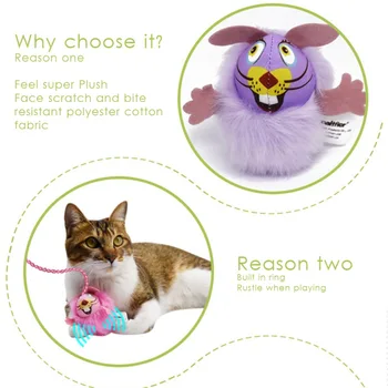 Dlouhosrstá Králičí Catnip Interaktivní Funny Cat Stick Zvířátko Interaktivní Hračky Spotřebovávat Pet Energie Hrát Nástroje Pet Products