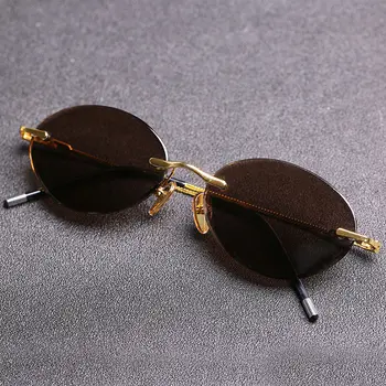 Evove Vintage sluneční Brýle Mužské Oválné Sklo Sluneční Brýle pro Muže, Ženy 2018 Retro Vrtaných Kamenných Objektiv