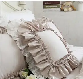 Evropský korejský pastorační nabíranou krajky objetí povlak na polštář Bavlna polštář kryt