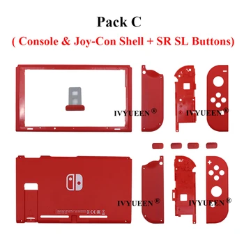 IVYUEEN Náhradní Shell Pouzdro pro Nintendo Spínače Konzole JoyCon Červený Kryt pro NintendoSwitch Radost Con SR SL Tlačítko
