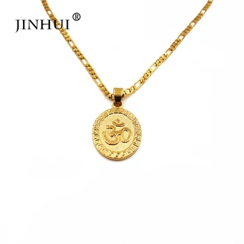 JINHUI módní Nové ženy zlatá barva oválný přívěsek náhrdelníky 45cm řetěz Dávat přítelkyni, dárky, Party nosit Šperky