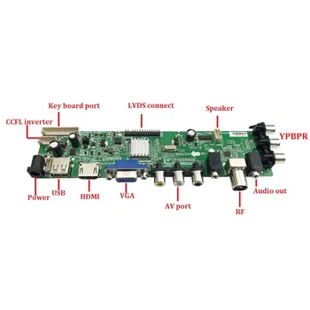 Kit Pro B140XW01 V8 MOBILNÍ 40pin LED USB VGA TV Signál HDMI AV controller board digitální DVB-T, DVB-T2 1366X768 14